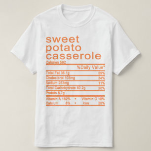 サツマイモカセロール栄養ファクトラベル Tシャツ