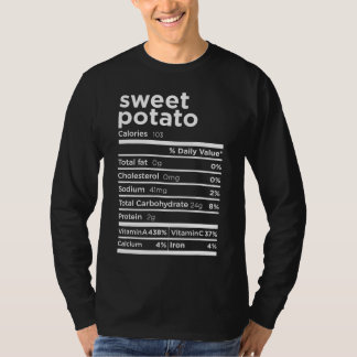 サツマイモ栄養ファクトおもしろい感謝祭 Tシャツ