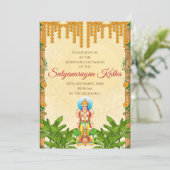 サティヤ・ナラヤーンの招待状 インドのプージャ招待 招待状 (スタンド正面)