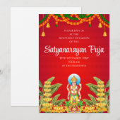 サティヤ・ナラヤーン・プージャの招待状 サティヤ・ナラヤーンの招待状 招待状 (正面/裏面)