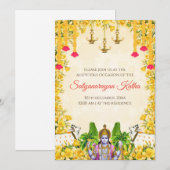 サティヤ・ナラヤーン・プージャ招待状 インドのプージャ招待 招待状 (正面/裏面)