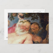 サティrsによって支持された酔ったシレヌス, c.1620 ポストカード (正面/裏面)