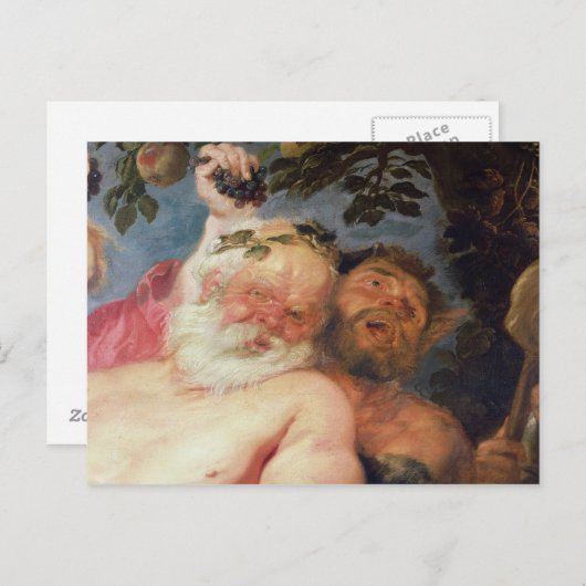 サティrsによって支持された酔ったシレヌス， c.1620 ポストカード (正面/裏面)