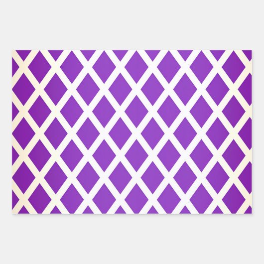 サテエレガントン仕上げ王室の紫と金ゴールド ラッピングペーパーシート (正面3)