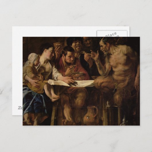 サテュロと農夫， 1620 ポストカード (正面/裏面)