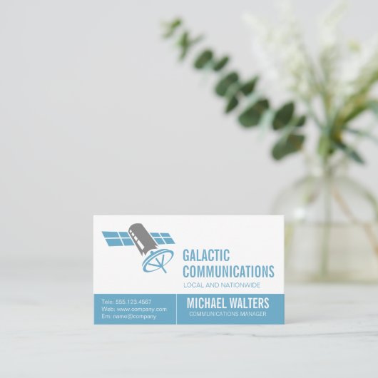 サテライトロゴ |通信技術 名刺 (スタンド正面)