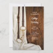 サテンと馬ビットカントリー西バースデーパーティー 招待状 (正面)