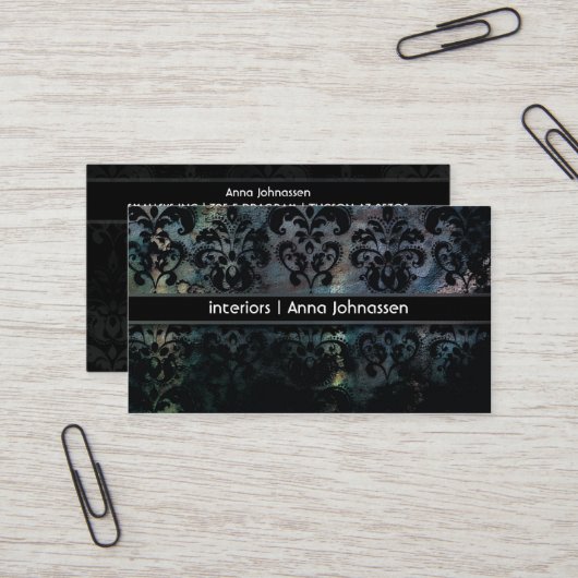 サテンのダマスク織 • エレガントな名刺 名刺 (正面/裏面インサイチュ)