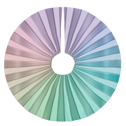 サテンのパステル調の虹パターン木のスカート ブラッシュドポリエステルツリースカート (正面)