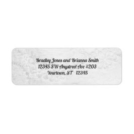 サテンの上の白と銀のレースと結婚真珠 ラベル