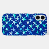 サテンの星淡い色の、青の上のコバルト Case-Mate iPhoneケース (裏面 (横))