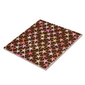 サテンの星、チョコレートにピンク タイル (側面)