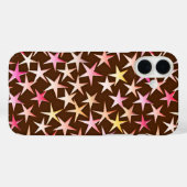 サテンの星、チョコレートにピンク Case-Mate iPhoneケース (裏面 (横))