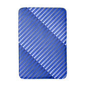 サテンの点-コバルトブルーおよびピューター バスマット (正面縦)