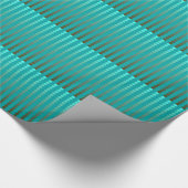 サテンの点-ターコイズおよびピューターの灰色 ラッピングペーパー (角)