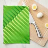 サテンの点-ライムグリーンの色合い キッチンタオル (四つ折り)