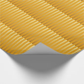 サテンの点-金ゴールドおよびマスタード ラッピングペーパー (角)