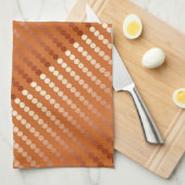 サテンの点-錆および銅 キッチンタオル (四つ折り)