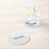 サテンの白と銀のレースと真珠 ラウンドペーパーコースター (インサイチュ)