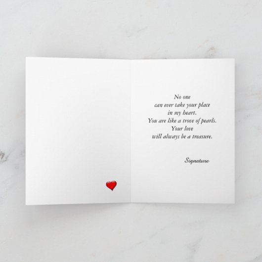 サテンの真珠と金ゴールドコーナー母の日 カード (内部)