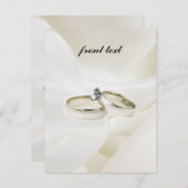 サテンの結婚指輪/婚約指輪 招待状 (正面/裏面)