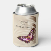 サテンの背景の蝶 缶クーラー (缶正面)