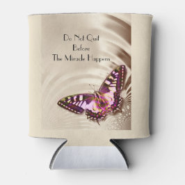 サテンの背景の蝶 缶クーラー