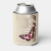 サテンの背景の蝶 缶クーラー (缶裏面)