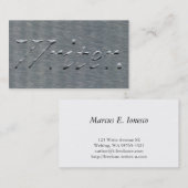 サテンの鋼鉄質で見る作家のエンボス 名刺 (正面/裏面)