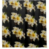 サテンエレガントの花オンブラック シャワーカーテン (正面)