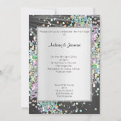 サテンエレガントパープルホログラフィックパステル 招待状 (正面)