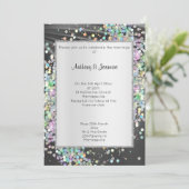サテンエレガントパープルホログラフィックパステル 招待状 (スタンド正面)