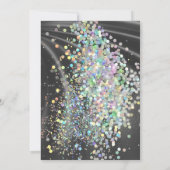 サテンエレガントパープルホログラフィックパステル 招待状 (裏面)