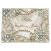 サテンエレガントパールアイボリー ラージペーパーバッグ (正面)