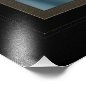 サテンエレガントブルーの服装でピンアップガール美しい フォトプリント            (角)