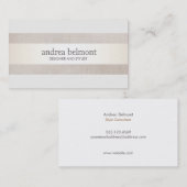 サテンエレガント金ゴールドストライプベージュスタイリスト&デザイナー 名刺 (正面/裏面)