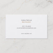 サテンエレガント金ゴールドストライプベージュスタイリスト&デザイナー 名刺 (裏面)