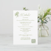 サテングリーンのアジサイの結婚式 詳細カード エンクロージャーカード (スタンド正面)