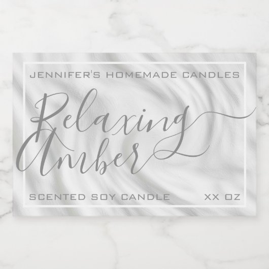 サテンシルバーグレイ書道文字シグネチャーシック フードラベル (シングルラベル)