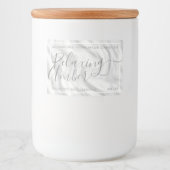 サテンシルバーグレイ書道文字シグネチャーシック フードラベル (正面)