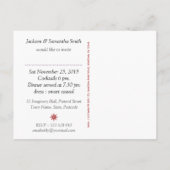 サテンシルバー レッドレースのディナー パーティー 招待状 ポストカード (裏面)