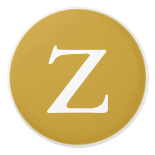 サテンシーン金ゴールドモノグラムの セラミックノブ