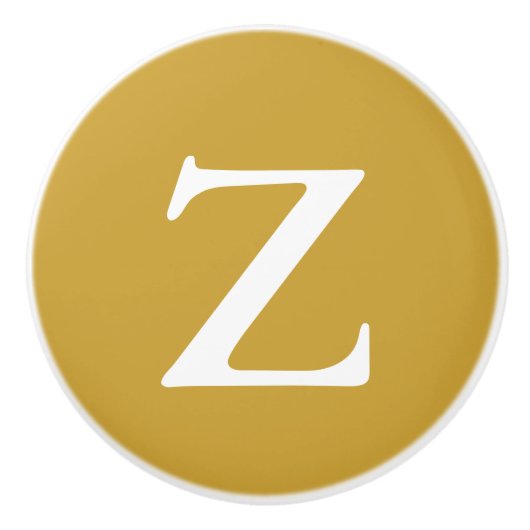 サテンシーン金ゴールドモノグラムの セラミックノブ (正面)