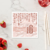サテンジュエルSweet sixteenバラ金ゴールドID260 スタンダードカクテルナプキン (インサイチュ)