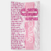 サテンジュエルSweet sixteenピンクID260 横断幕 (縦)