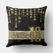 サテンジュエルSweet sixteenブラック金ゴールドID260 クッション (裏面)