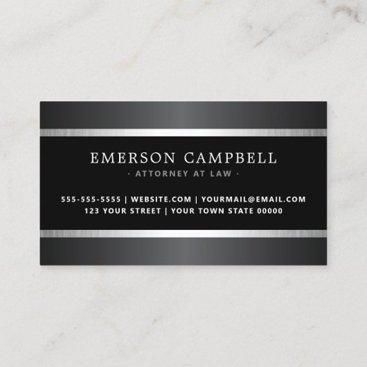 サテンスタイリッシュグレイとシルバー縁どクロ 名刺 (裏面)