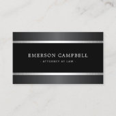 サテンスタイリッシュグレイとシルバー縁どクロ 名刺 (正面)