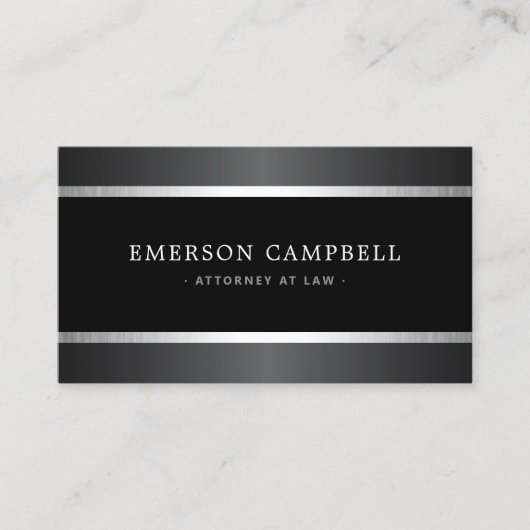 サテンスタイリッシュグレイとシルバー縁どクロ 名刺 (正面)