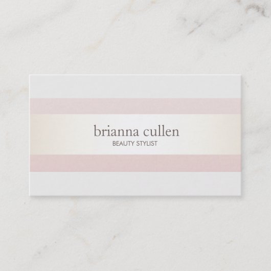 サテンストライプの赤面ピンク美しいサロンとスパ 名刺 (正面)